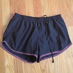 Nike Women's Black Purple Athletic Running Shorts Drawstring Size M